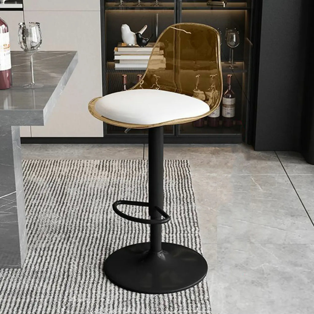 Tabourets de bar pivotants minimalistes en acrylique avec coussin et assise baquet