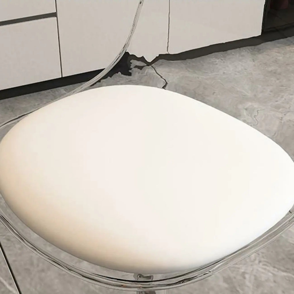 Tabourets de bar pivotants minimalistes en acrylique avec coussin et assise baquet