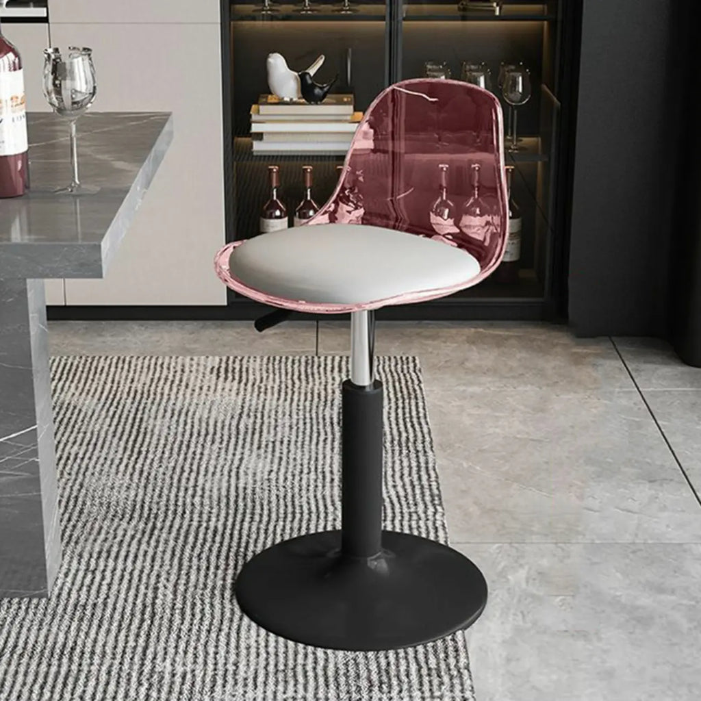 Tabourets de bar pivotants minimalistes en acrylique avec coussin et assise baquet