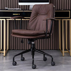 Fauteuil de bureau pivotant et inclinable moderne en cuir vert