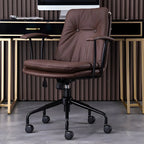 Fauteuil de bureau pivotant et inclinable moderne en cuir vert