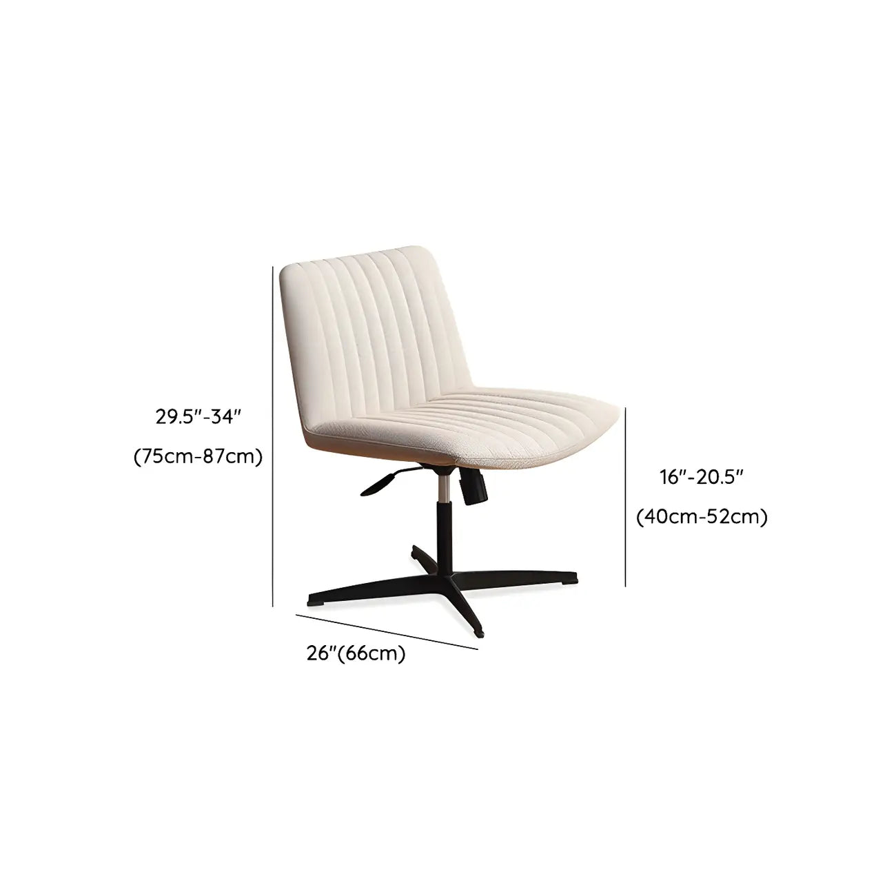 Chaise d'appoint pivotante réglable en cuir crème moderne