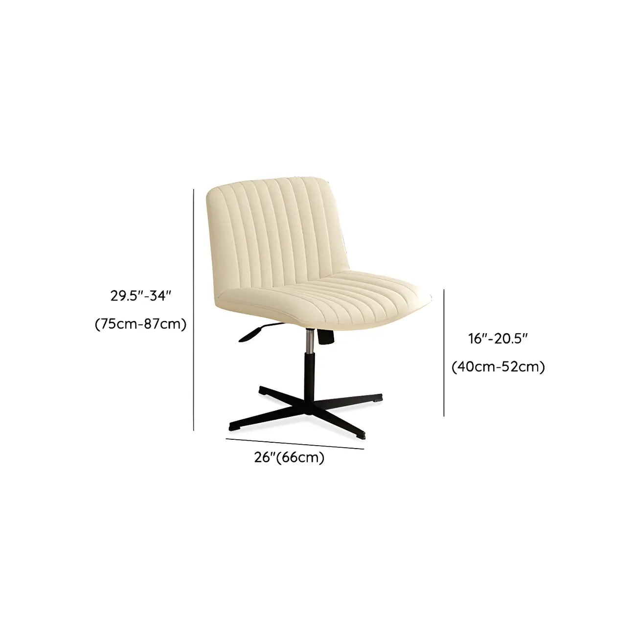 Chaise d'appoint pivotante réglable en cuir crème moderne