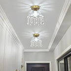 Plafonnier semi-encastré contemporain en laiton à LED pour la maison