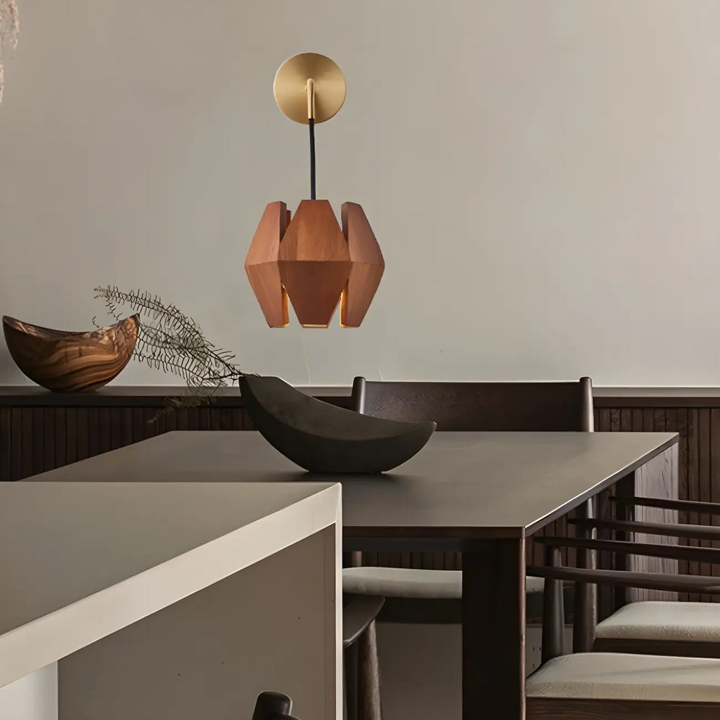 Applique murale en bois en forme de losange pour éclairage intérieur