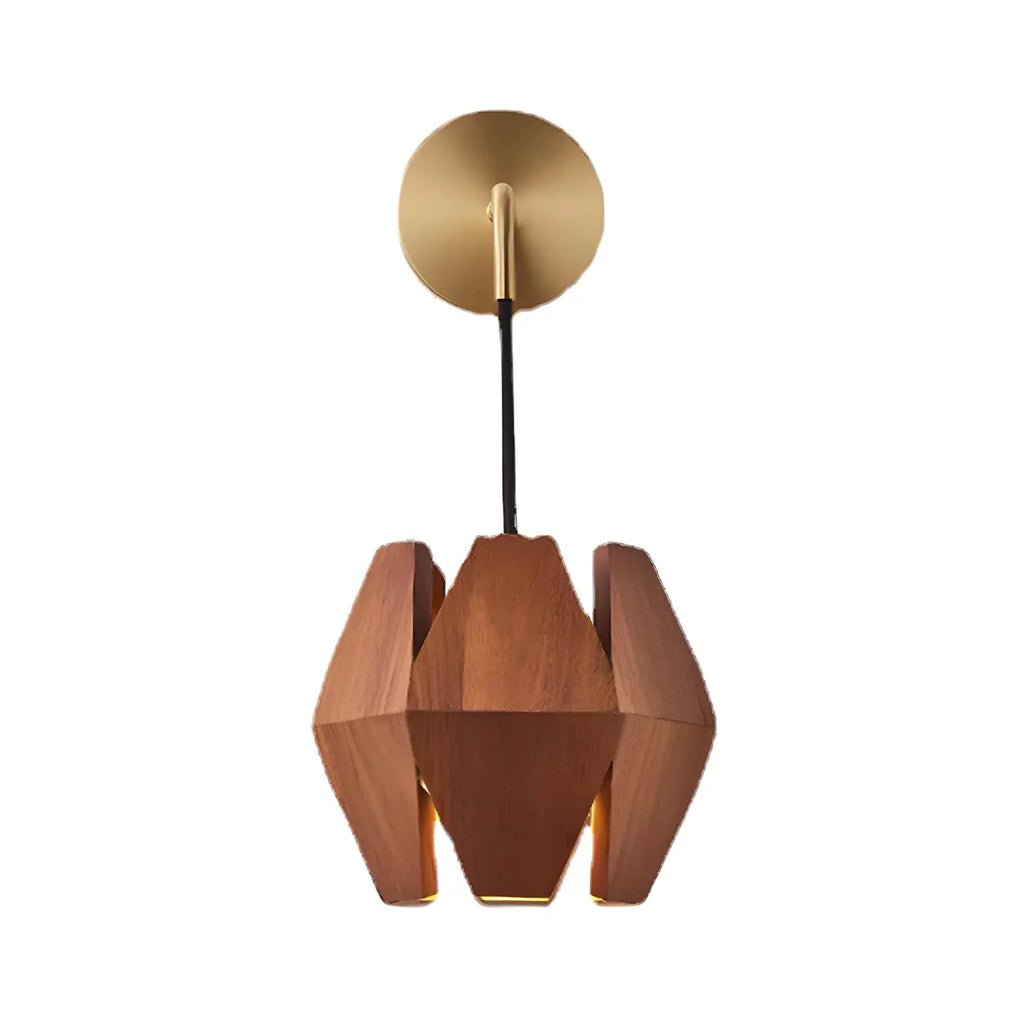 Applique murale en bois en forme de losange pour éclairage intérieur