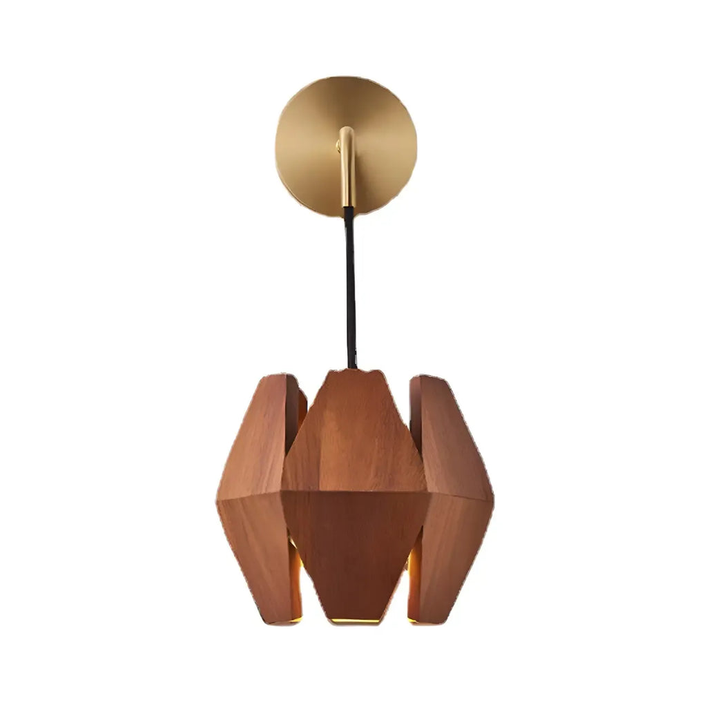 Applique murale en bois en forme de losange pour éclairage intérieur