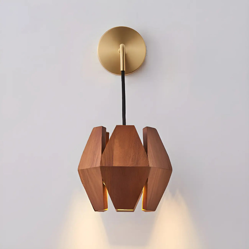 Applique murale en bois en forme de losange pour éclairage intérieur