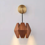 Applique murale en bois en forme de losange pour éclairage intérieur