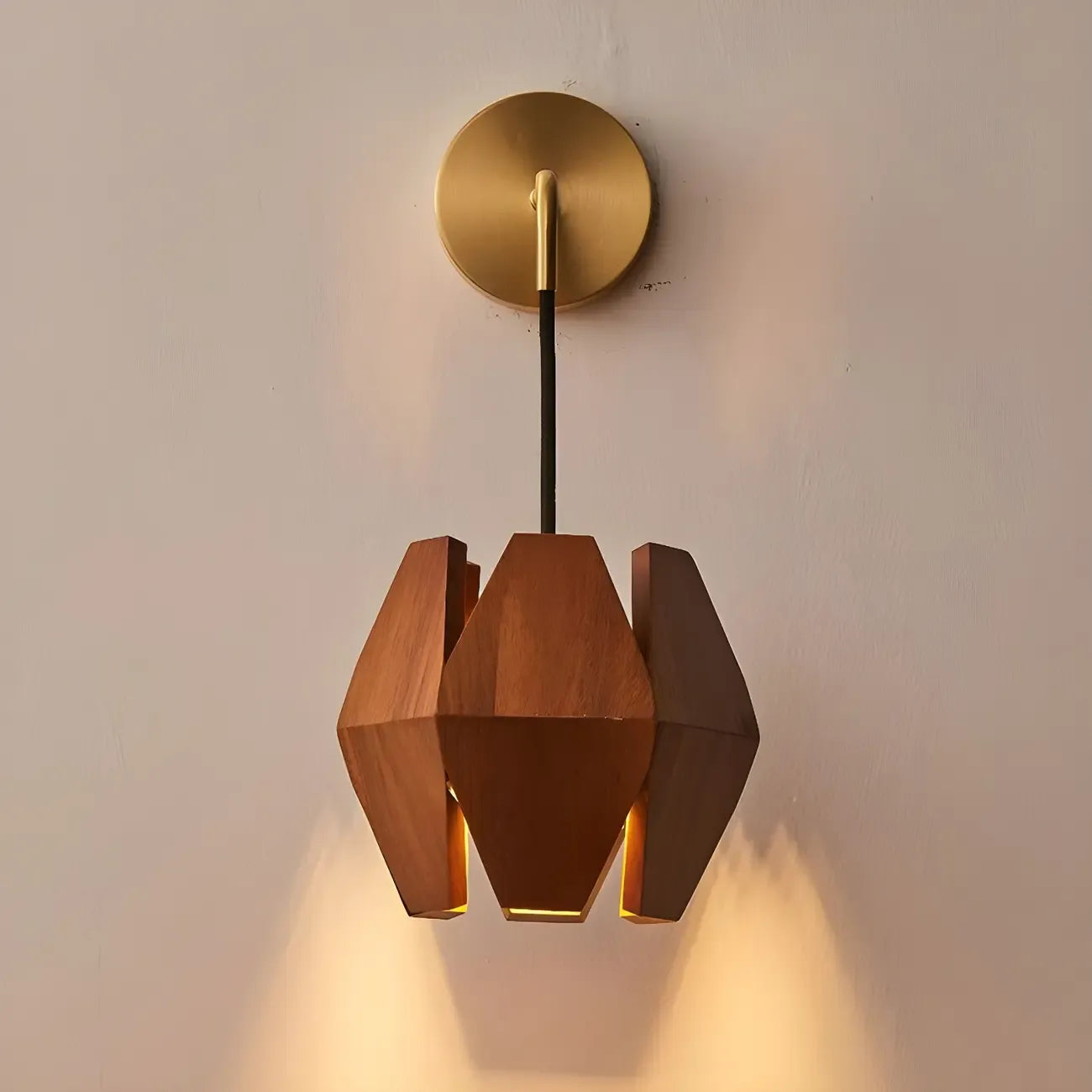 Applique murale en bois en forme de losange pour éclairage intérieur