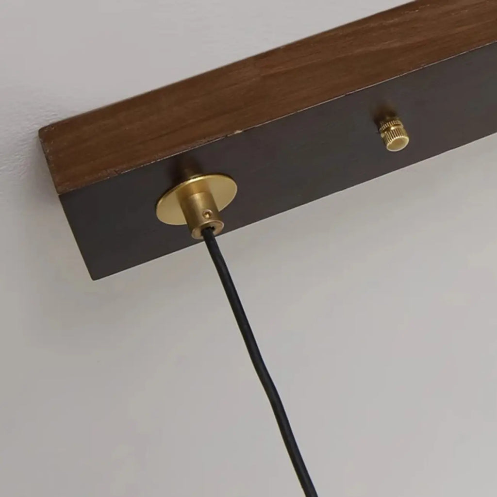 Suspension moderne en verre dôme pour îlot de cuisine, coloris noyer