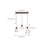 Suspension moderne en verre dôme pour îlot de cuisine, coloris noyer