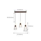 Suspension moderne en verre dôme pour îlot de cuisine, coloris noyer