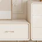 Meuble TV contemporain en bois blanc avec tiroirs et armoire