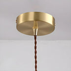 Suspension moderne en verre avec accents dorés et fleurs