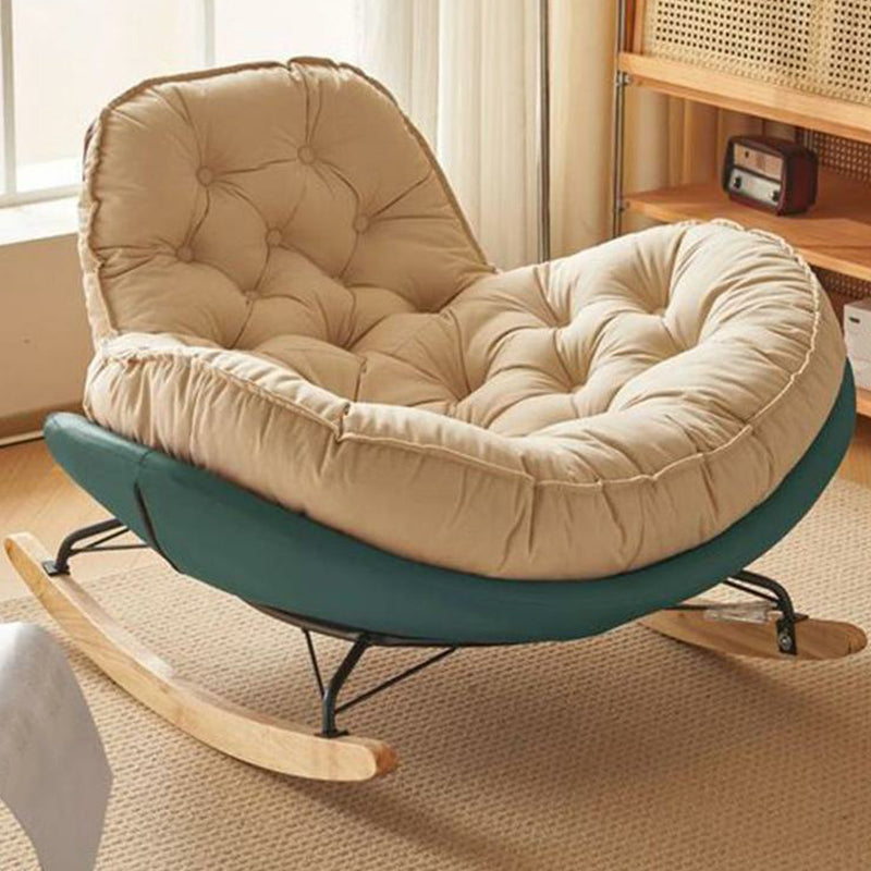 Fauteuil à bascule confortable en flanelle à large assise pour l'intérieur