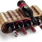 Casier à vin empilable en bois brun de forme elliptique, pour 8 bouteilles