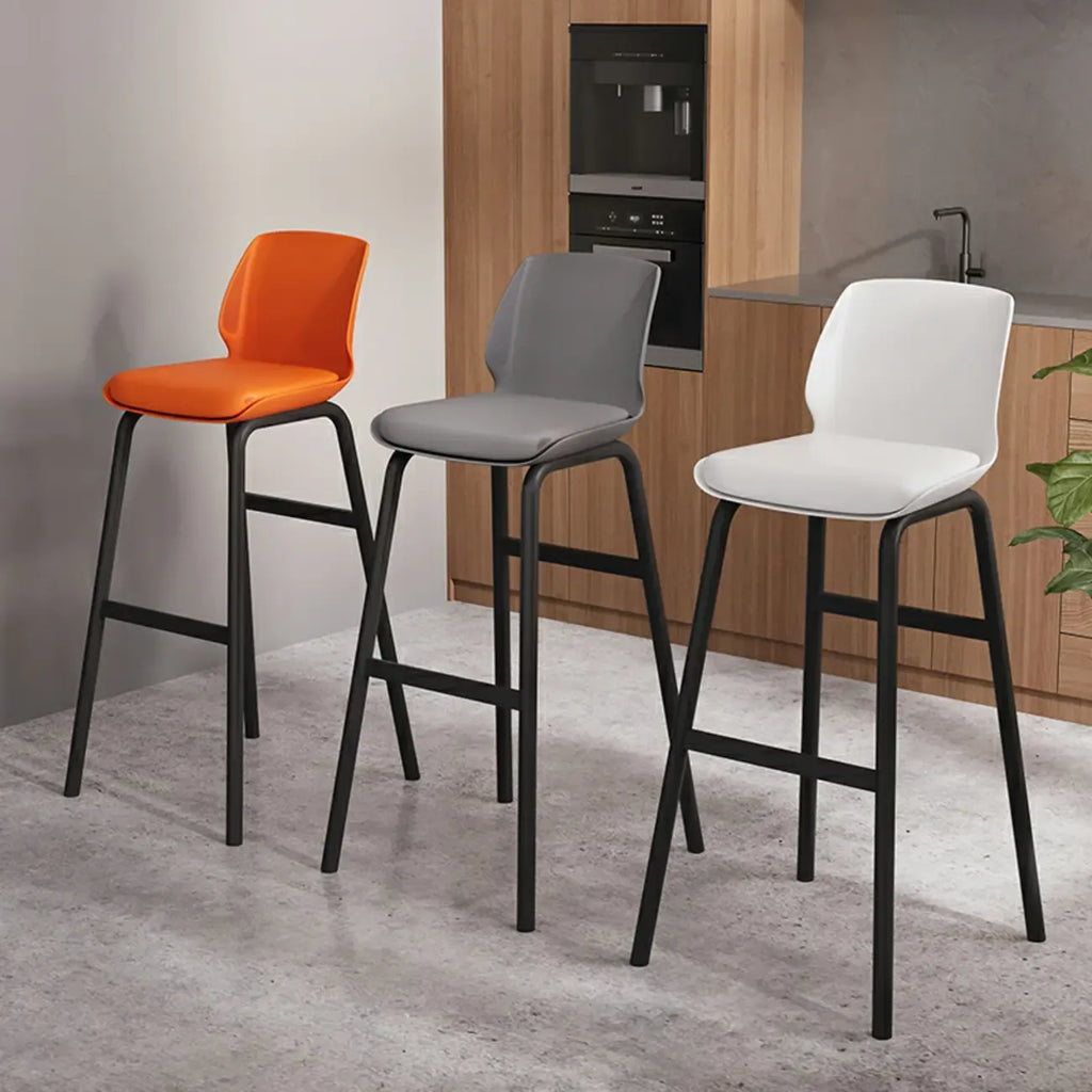 Tabouret de bar minimaliste en métal rembourré, hauteur comptoir