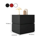 Table de chevet minimaliste à 2 tiroirs en bois noir brillant