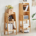 Libreria a scaletta stretta in legno antica moderna