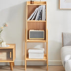 Libreria a scaletta stretta in legno antica moderna