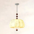 Lustre géométrique élégant en tissu beige à motif floral