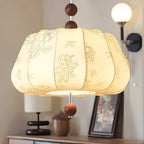 Lustre géométrique élégant en tissu beige à motif floral