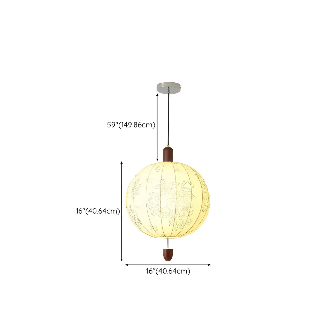 Lustre géométrique élégant en tissu beige à motif floral