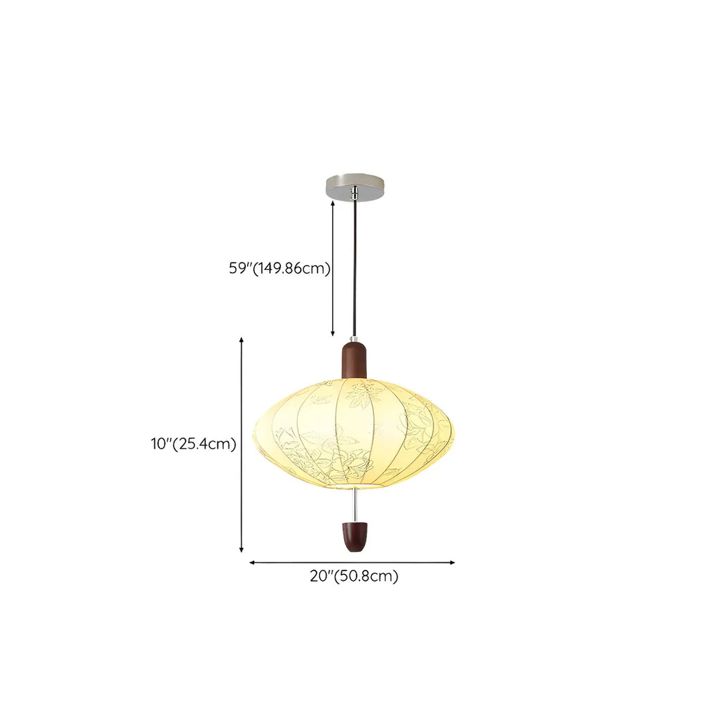 Lustre géométrique élégant en tissu beige à motif floral