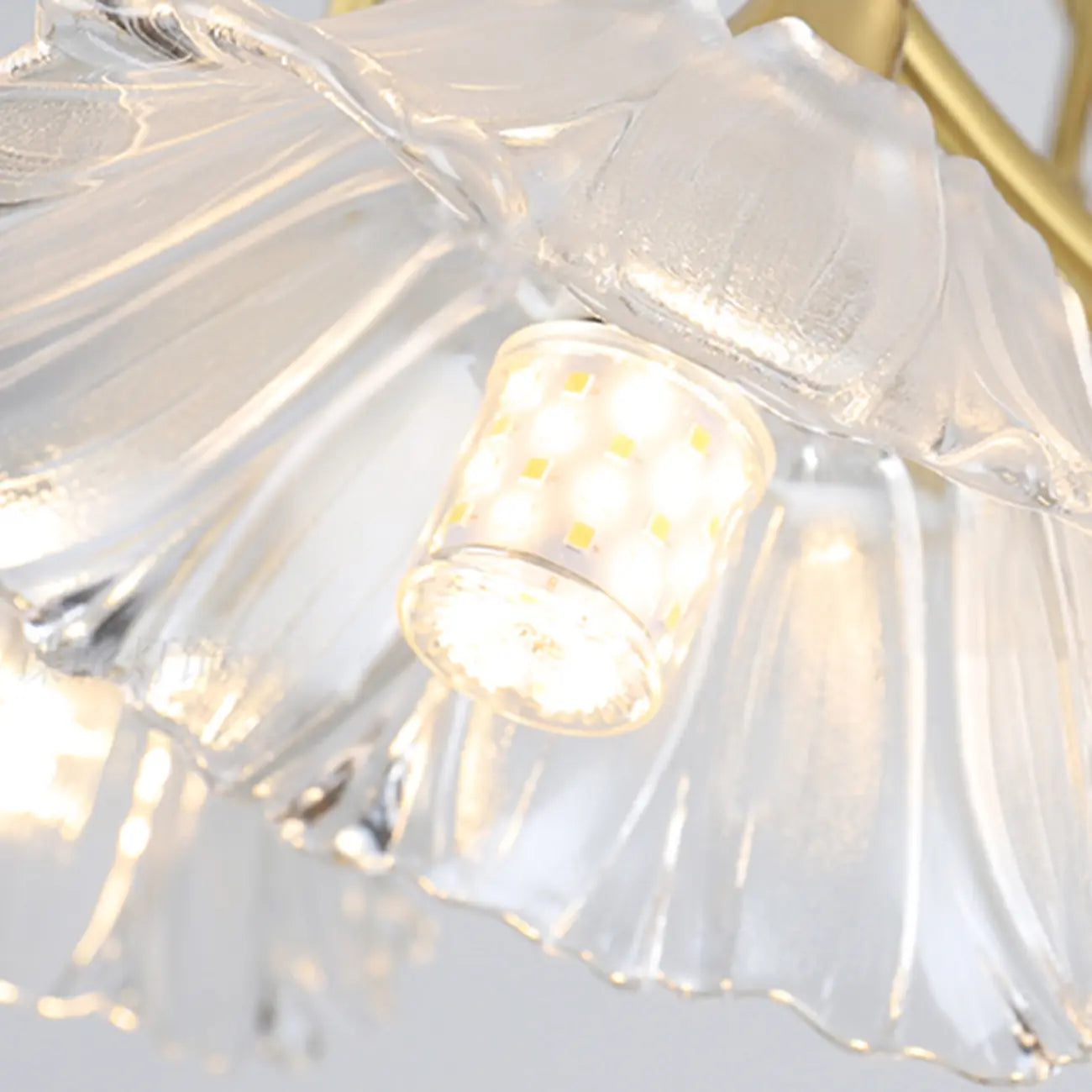 Plafonnier semi-encastré moderne doré en forme de fleur avec 3 lumières