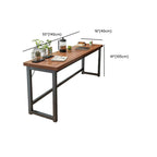 Tables de bar modernes à plateau fixe, structure en bois brun et métal