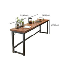 Tables de bar modernes à plateau fixe, structure en bois brun et métal