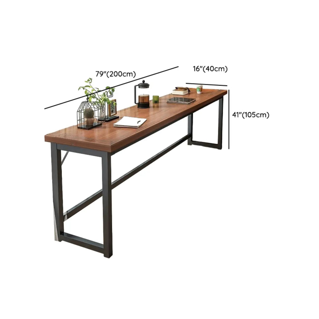 Tables de bar modernes à plateau fixe, structure en bois brun et métal