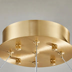 Lampadario moderno a sospensione circolare con anelli in onice, agata e oro