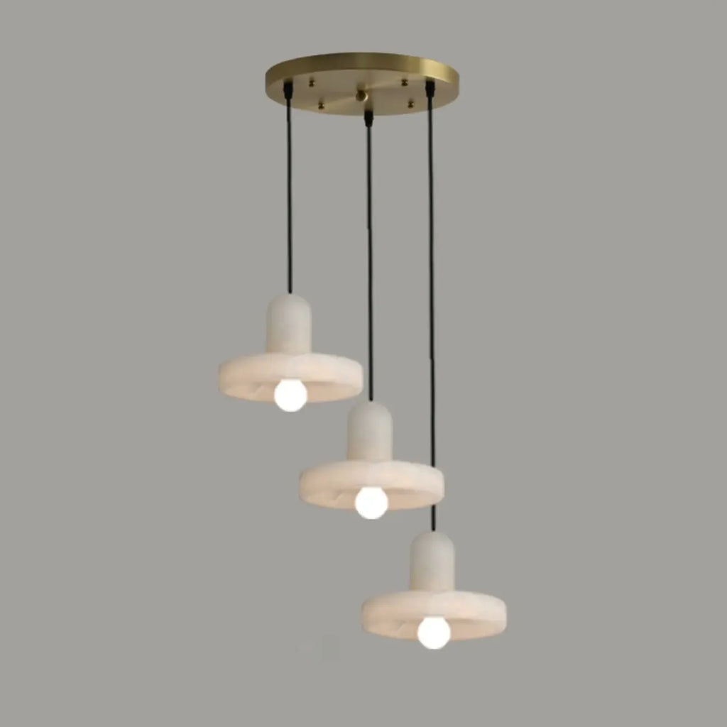 Suspension cylindrique moderne en métal doré pour îlot de cuisine