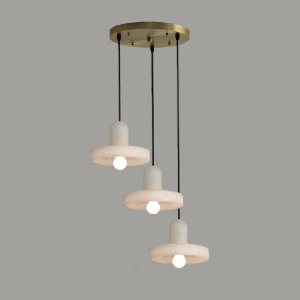 Suspension cylindrique moderne en métal doré pour îlot de cuisine