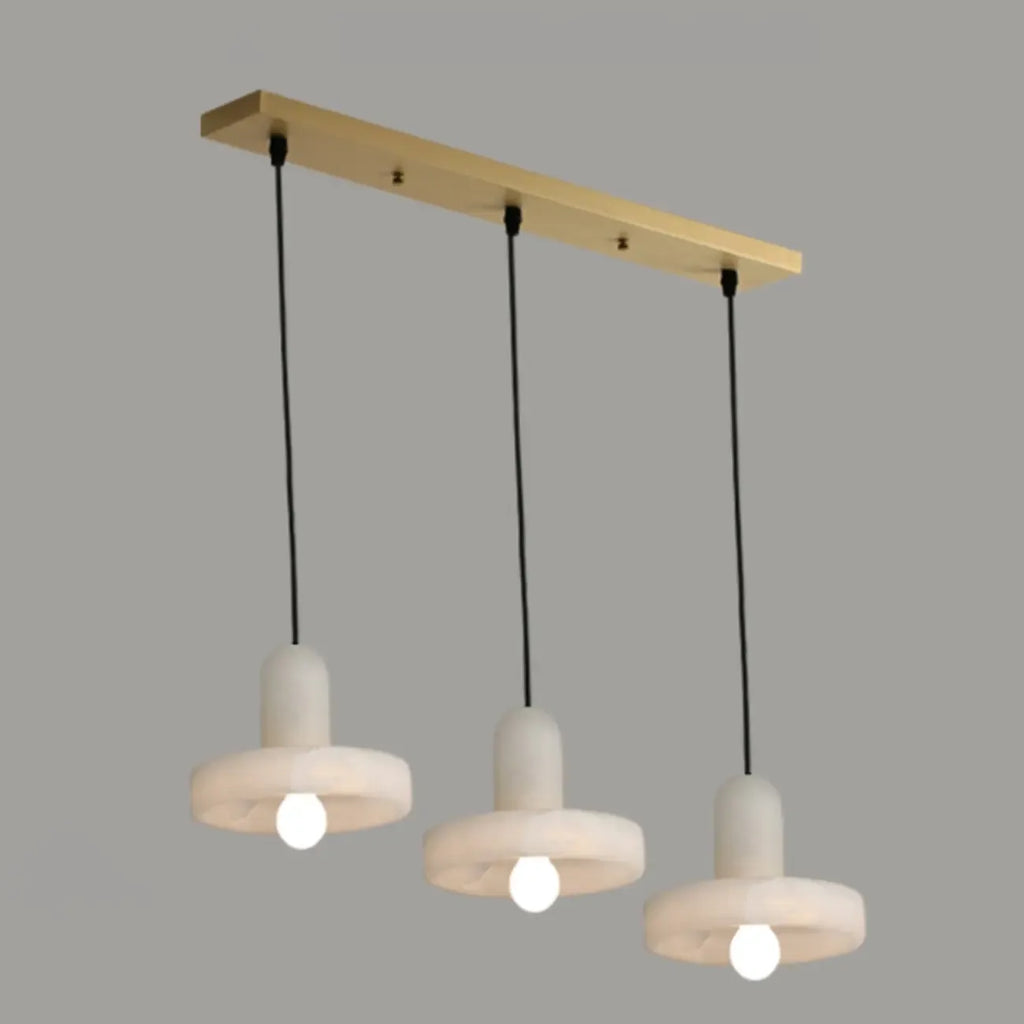 Suspension cylindrique moderne en métal doré pour îlot de cuisine