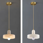 Suspension cylindrique moderne en métal doré pour îlot de cuisine