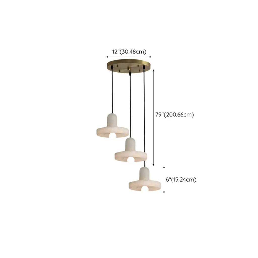 Suspension cylindrique moderne en métal doré pour îlot de cuisine
