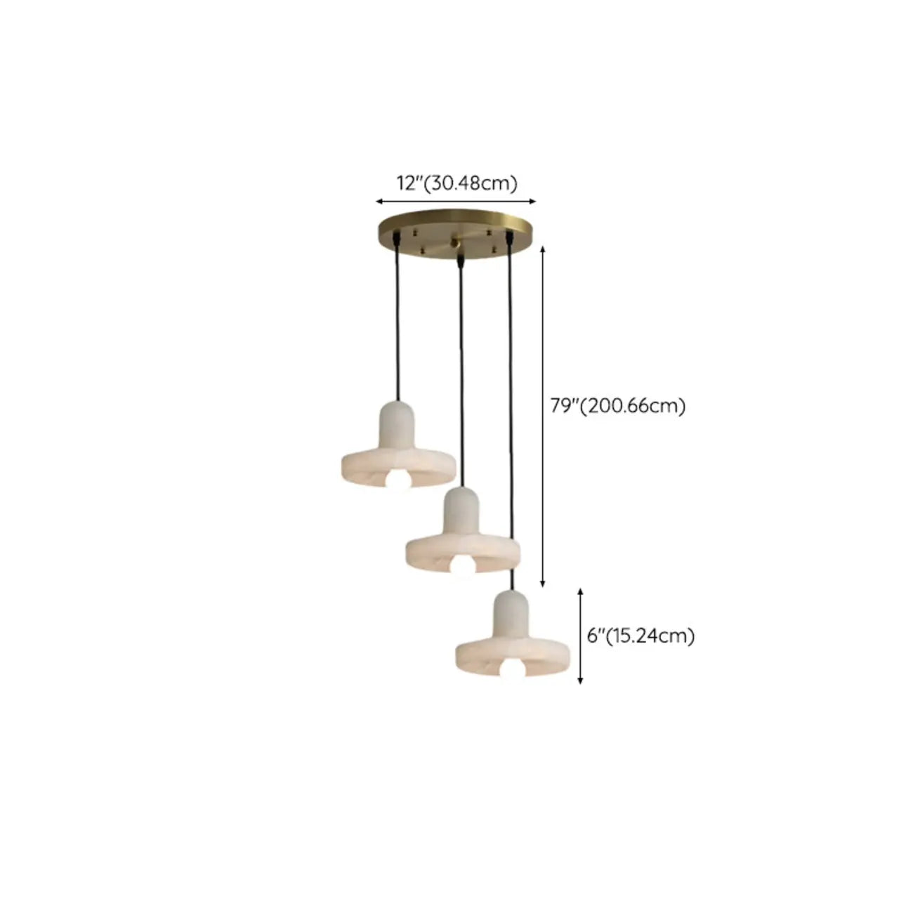 Suspension cylindrique moderne en métal doré pour îlot de cuisine