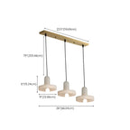 Suspension cylindrique moderne en métal doré pour îlot de cuisine