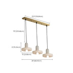 Suspension cylindrique moderne en métal doré pour îlot de cuisine