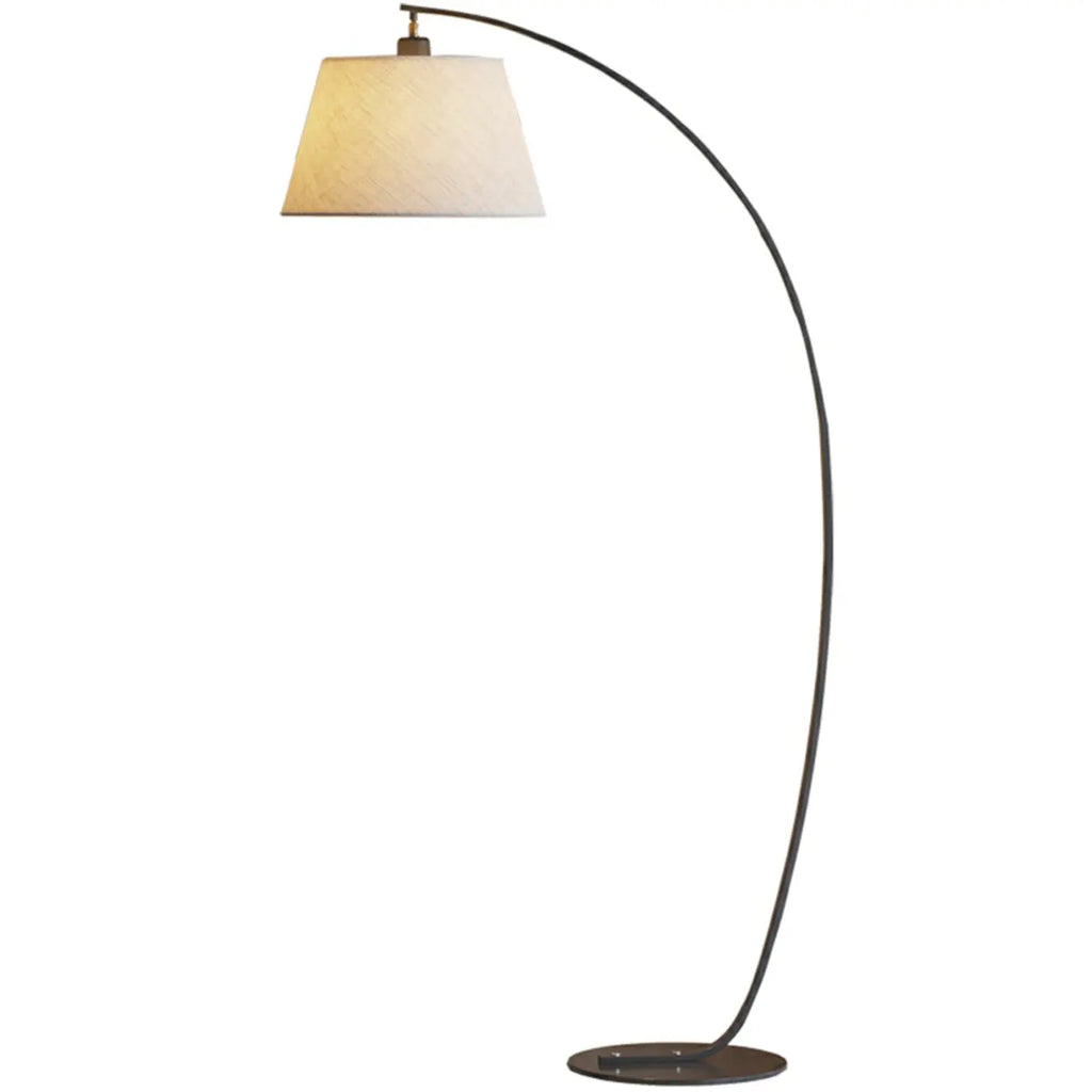 Lampadaire arqué moderne à LED avec abat-jour en tissu pour salon