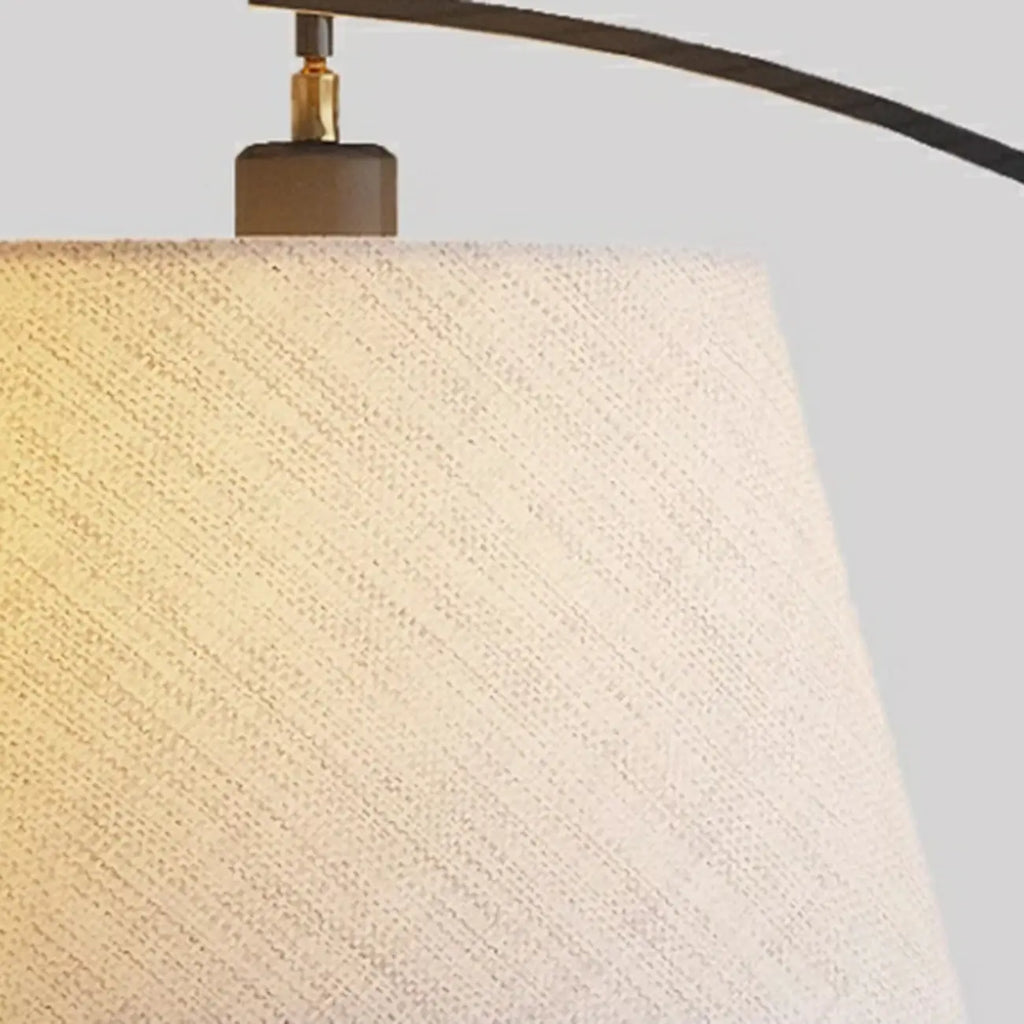 Lampadaire arqué moderne à LED avec abat-jour en tissu pour salon
