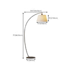 Lampadaire arqué moderne à LED avec abat-jour en tissu pour salon