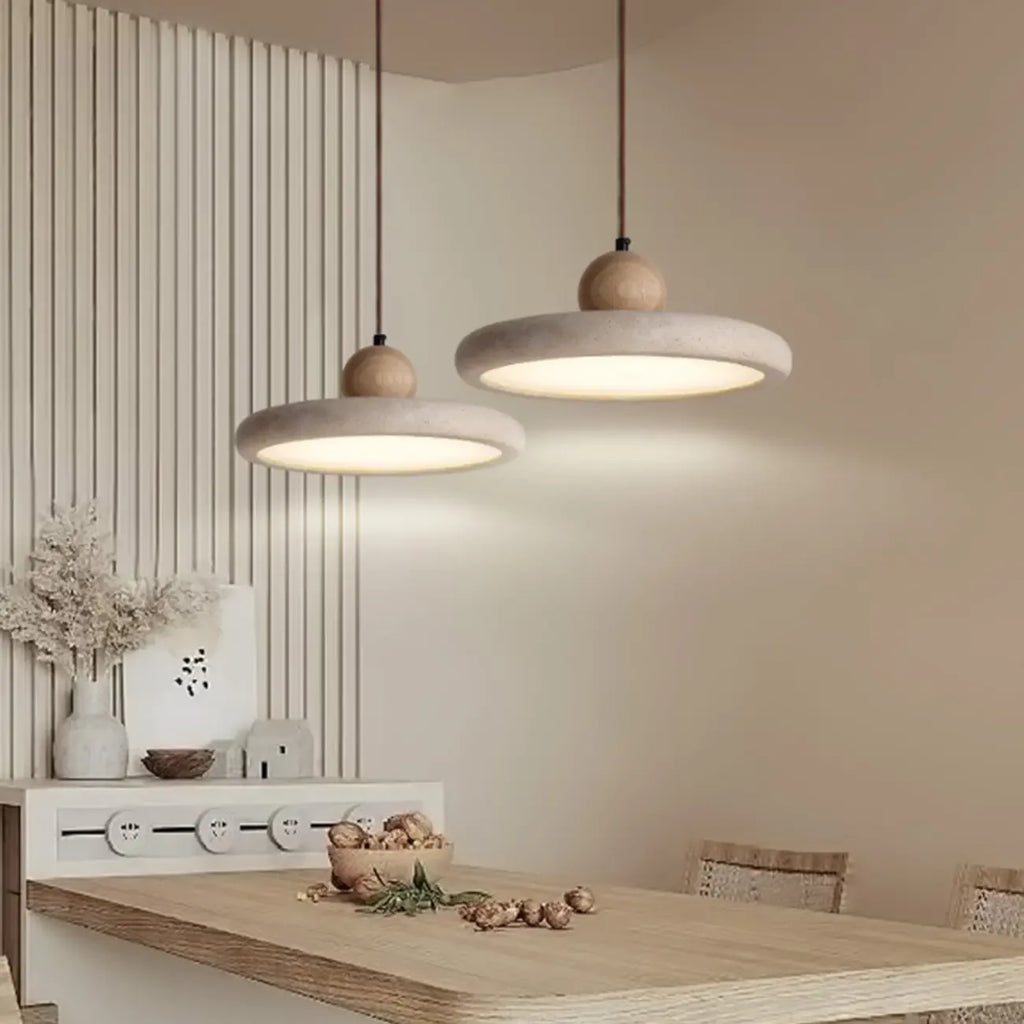 Suspension moderne en pierre beige réglable