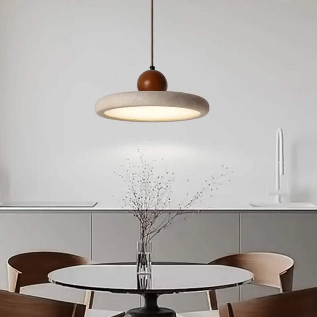 Suspension moderne en pierre beige réglable