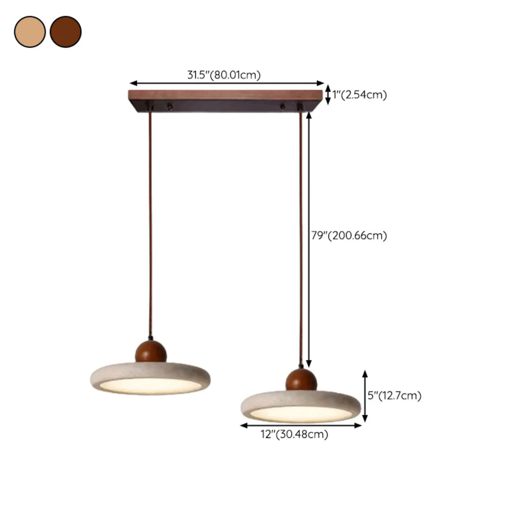 Suspension moderne en pierre beige réglable