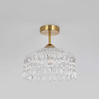 Mini lustre semi-encastré en cristal doré à une lumière