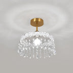 Mini lustre semi-encastré en cristal doré à une lumière